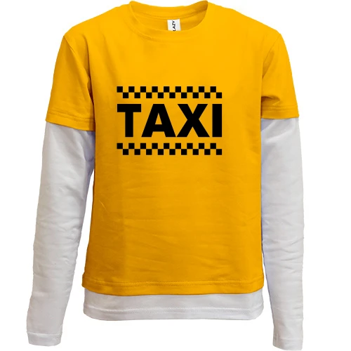 Комбинированный детский лонгслив, оранжевый, Taxi