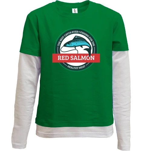 Комбинированный детский лонгслив, черный, Red Salmon