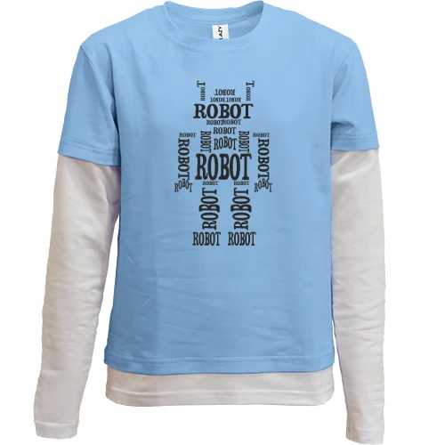 Комбинированный детский лонгслив, желтый, Robot