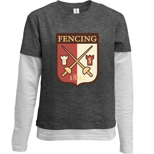 Комбинированный детский лонгслив, черный, Fencing