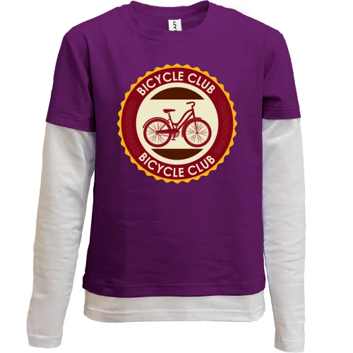 Комбинированный детский лонгслив, фиолетовый, Bicycle Club