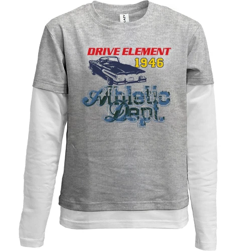 Комбинированный детский лонгслив, серый, Drive element Athletic Dept 1946