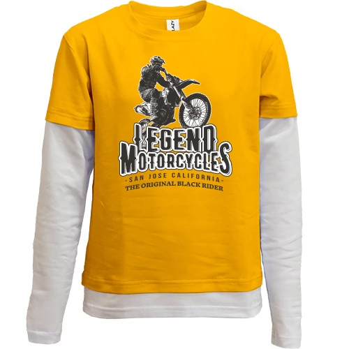 Комбинированный детский лонгслив, желтый, legend motorcycles