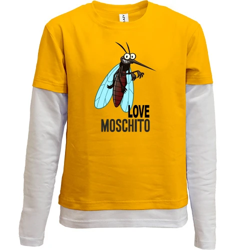Комбинированный детский лонгслив, желтый, Love Moschito