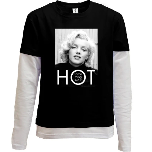 Комбинированный детский лонгслив, черный, Some thing like it HOT