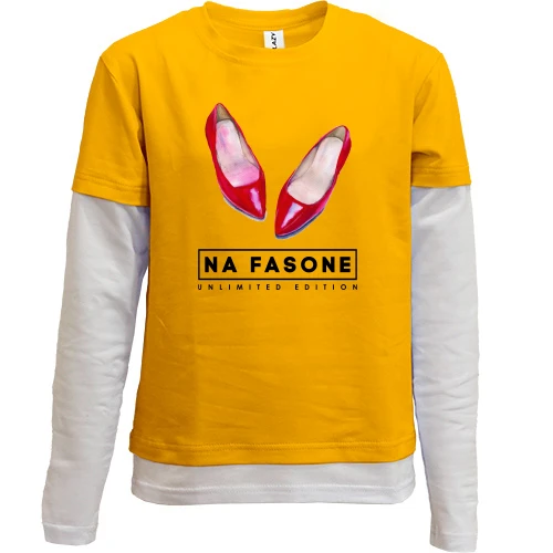 Комбинированный детский лонгслив, желтый, Na Fasone