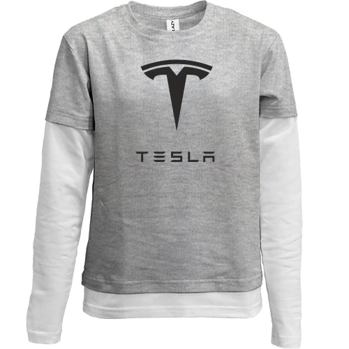 Комбинированный детский лонгслив tesla