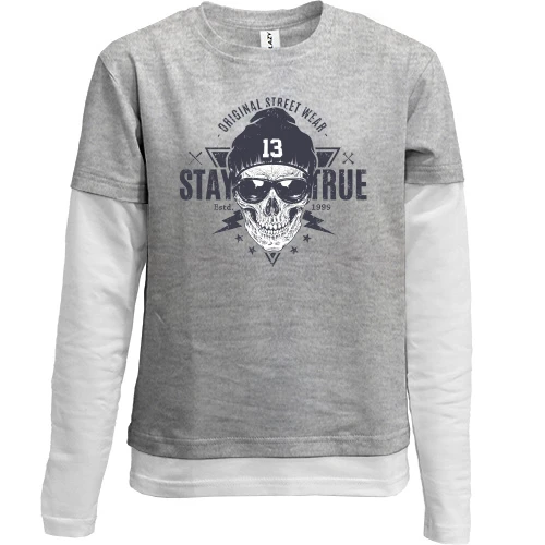 Комбинированный детский лонгслив, желтый, stay true