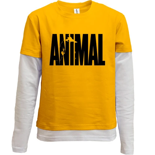 Комбинированный детский лонгслив, желтый, Animal Pac