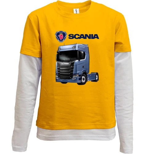 Комбинированный детский лонгслив, желтый, Scania S