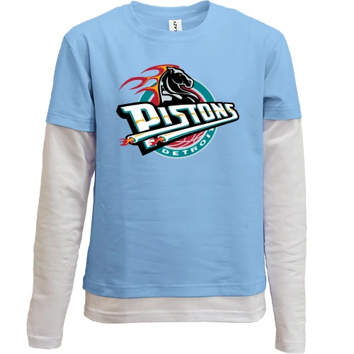 Комбинированный детский лонгслив, синий, pistons