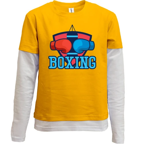 Комбинированный детский лонгслив boxing с перчатками