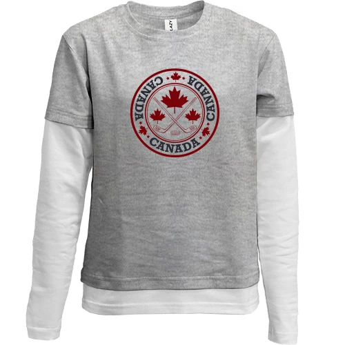 Комбинированный детский лонгслив canada hockey 2