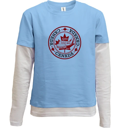 Комбинированный детский лонгслив canada hockey go go go