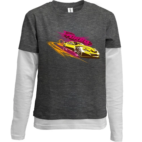 Комбинированный детский лонгслив turbo car