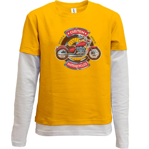 Комбинированный детский лонгслив american motorcycles custom