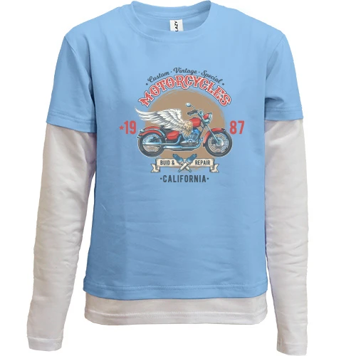 Комбинированный детский лонгслив motorcycles vintage