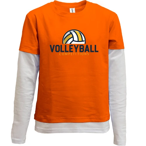 Комбинированный детский лонгслив, красный, volleyball competitions