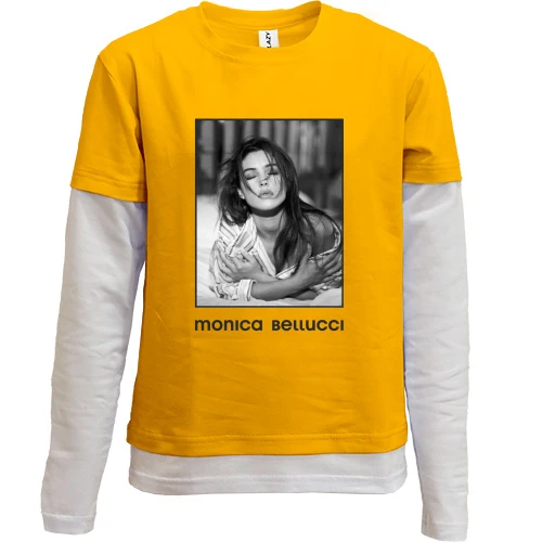 Комбинированный детский лонгслив, желтый, MONICA BELLUCCI 3