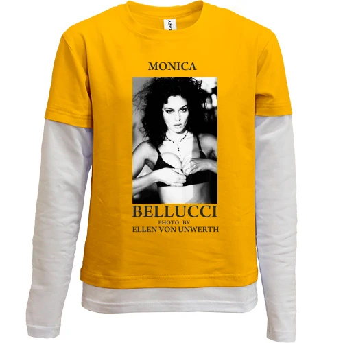 Комбинированный детский лонгслив, желтый, MONICA BELLUCCI (Von Unwerth)