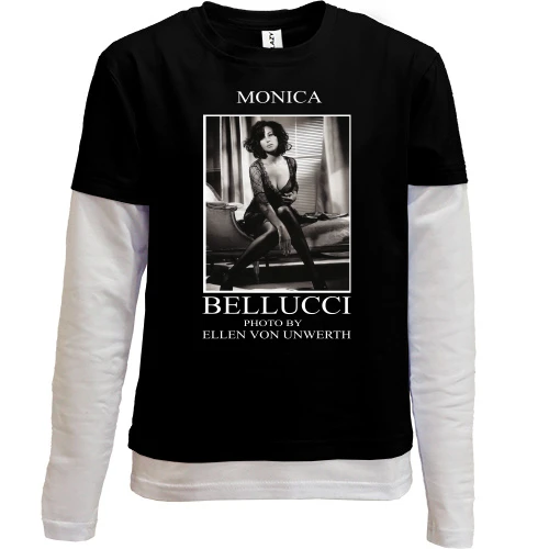 Комбинированный детский лонгслив, черный, MONICA BELLUCCI (by Elen)
