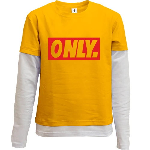 Комбинированный детский лонгслив, желтый, Only Obey