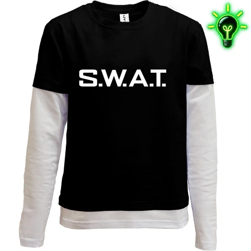 Комбинированный детский лонгслив, черный, S.W.A.T.