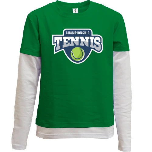 Комбинированный детский лонгслив, зеленый, championship tennis