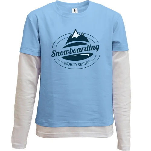 Комбинированный детский лонгслив, желтый, snowboarding