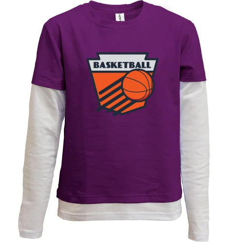 Комбинированный детский лонгслив с логотипом Basketball