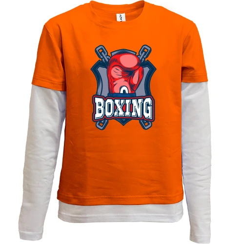 Комбинированный детский лонгслив, оранжевый, boxing 2