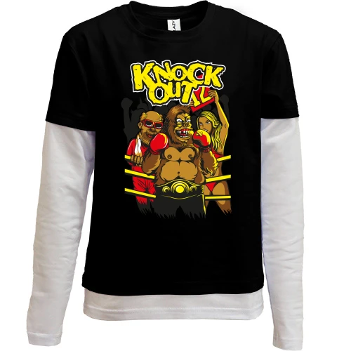 Комбинированный детский лонгслив knock out
