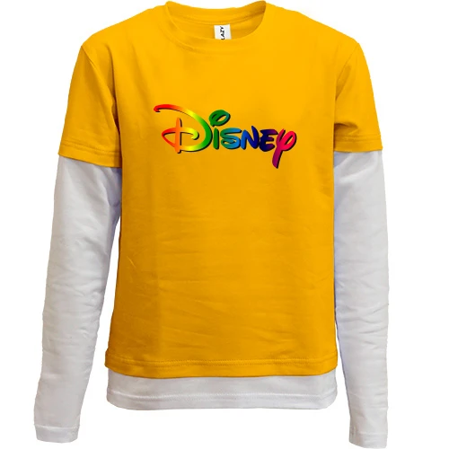 Комбинированный детский лонгслив, желтый, Disney