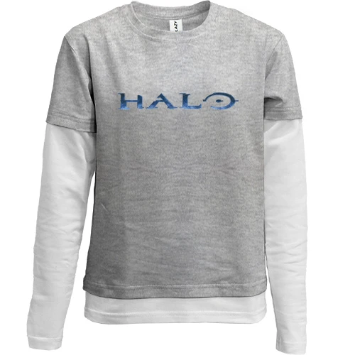 Комбинированный детский лонгслив, серый, Halo