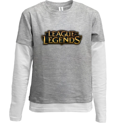 Комбинированный детский лонгслив, серый, League of Legends