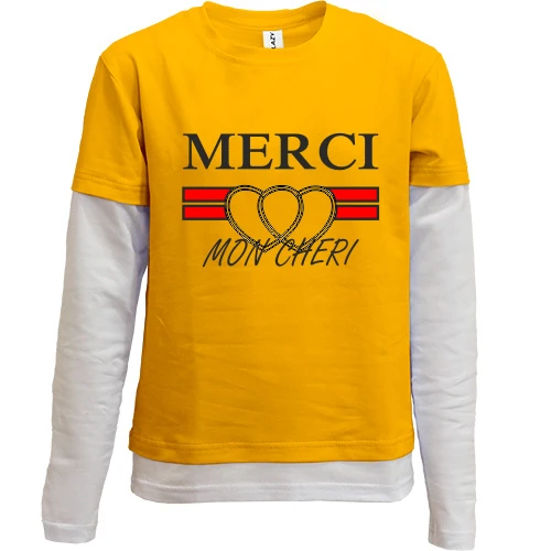 Комбинированный детский лонгслив Merci mon cheri