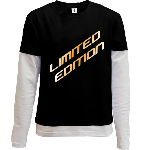 Комбинированный детский лонгслив, черный, Limited Edition