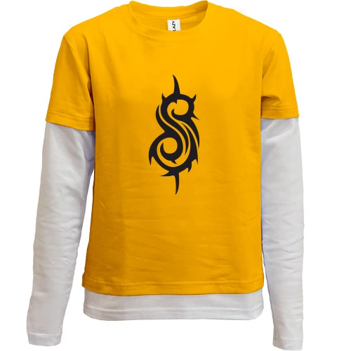 Комбинированный детский лонгслив, желтый, Slipknot (small)