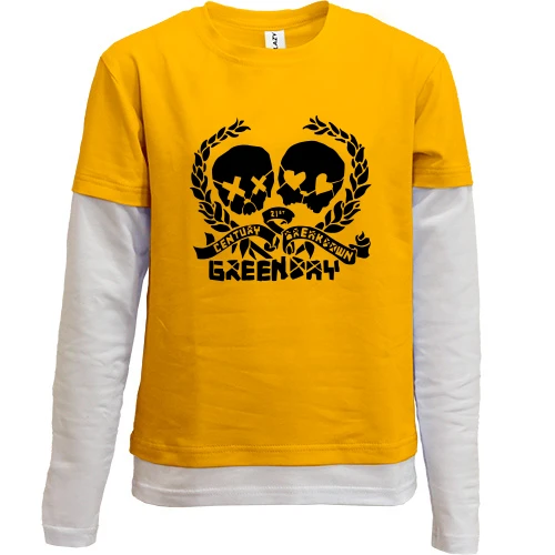 Комбинированный детский лонгслив, желтый, Green day