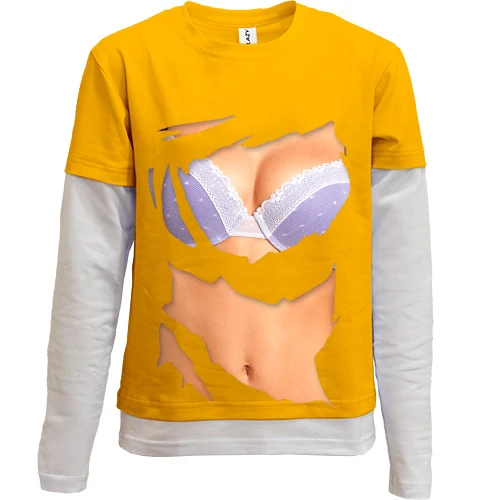 Комбинированный детский лонгслив Woman body