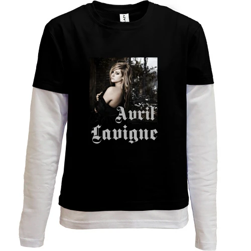 Комбинированный детский лонгслив, черный, Avril Lavigne