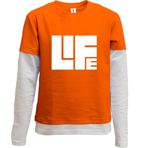 Комбинированный детский лонгслив, красный, Life