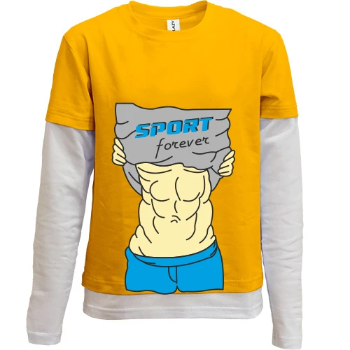 Комбинированный детский лонгслив Sport forever с мужским торсом