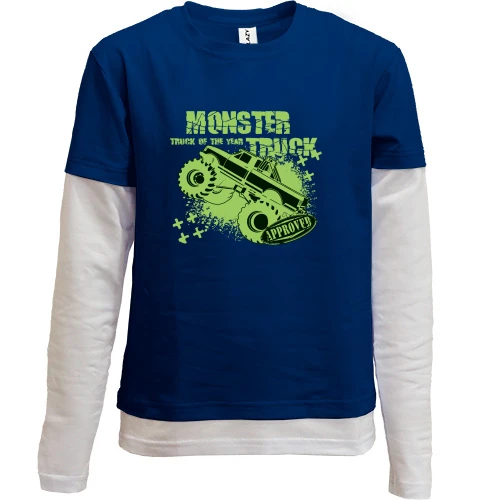 Комбинированный детский лонгслив Monster Trucks