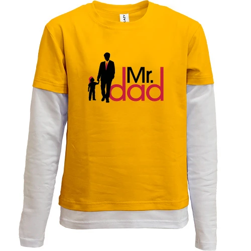 Комбинированный детский лонгслив Mr Dad