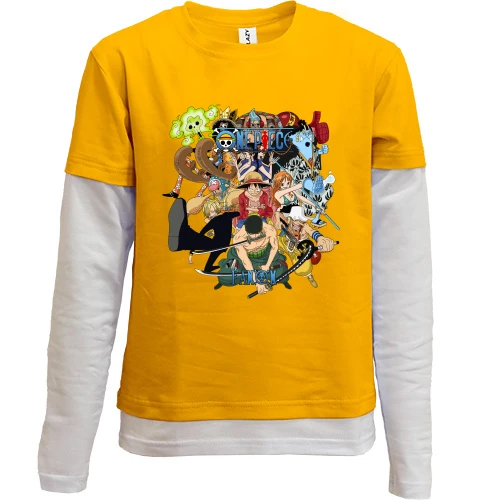 Комбинированный детский лонгслив One Piece (2)