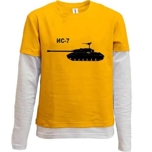 Комбинированный детский лонгслив, желтый, ИС-7