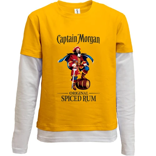 Комбинированный детский лонгслив, желтый, Captain Morgan