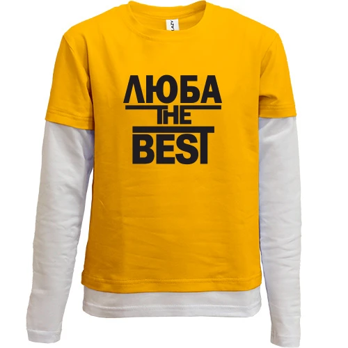 Комбинированный детский лонгслив, желтый, Люба the BEST