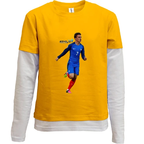 Комбінований дитячий лонгслів, Жовтий, з Antoine Griezmann